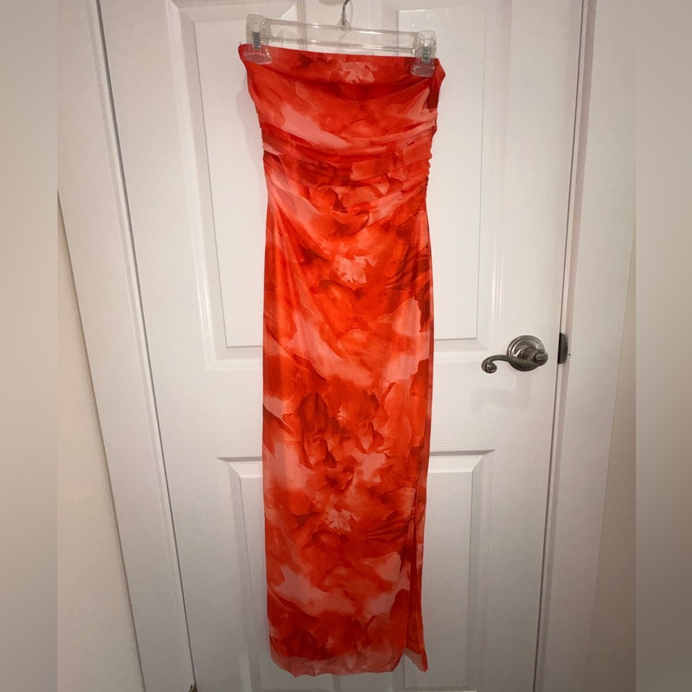 Rafferiza Women’s Floral Print Strapless Bodycon Dress